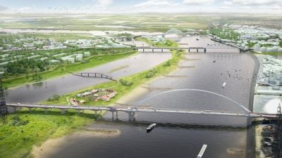 Неймеген: слева - новый канал, справа - река Ваал, посередине - новый остров-рекреационная зона. Изображение: Ruimte voor de Waal