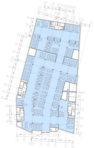 План подземной автостоянки корпусов жилого дома №1 © «Архитектуриум»
