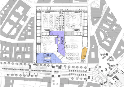 Проект для Новой национальной галереи и Музея Людвига в Будапешете. План 1 этажа © (designed by) Erick van Egeraat