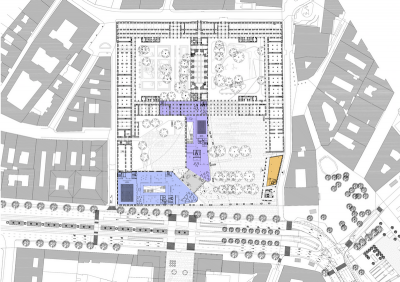Проект для Новой национальной галереи и Музея Людвига в Будапешете. План главного этажа © (designed by) Erick van Egeraat