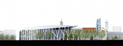 Проект для Новой национальной галереи и Музея Людвига в Будапешете. Фасад © (designed by) Erick van Egeraat
